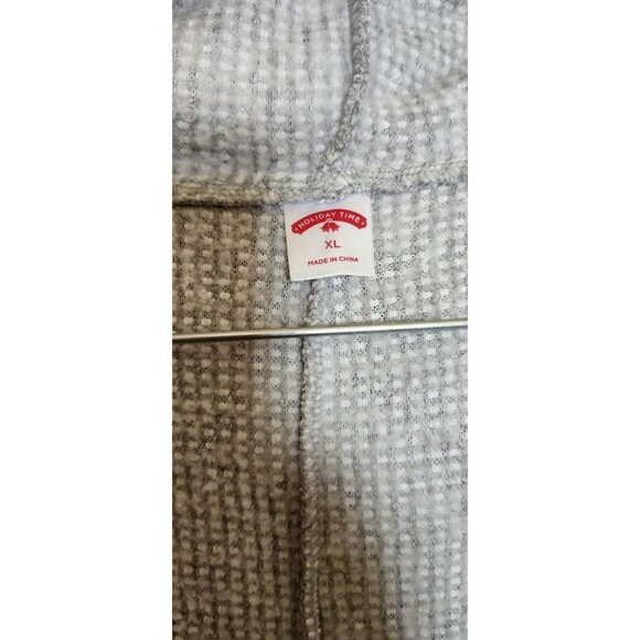 Holiday Time Women's XL Gray Sleeper One Piece Moon Stars Zip Gold Faux Fur Hood - Picture 3 of 11